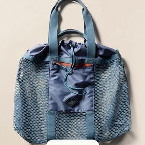 Faherty Navy Mesh Tote Bag